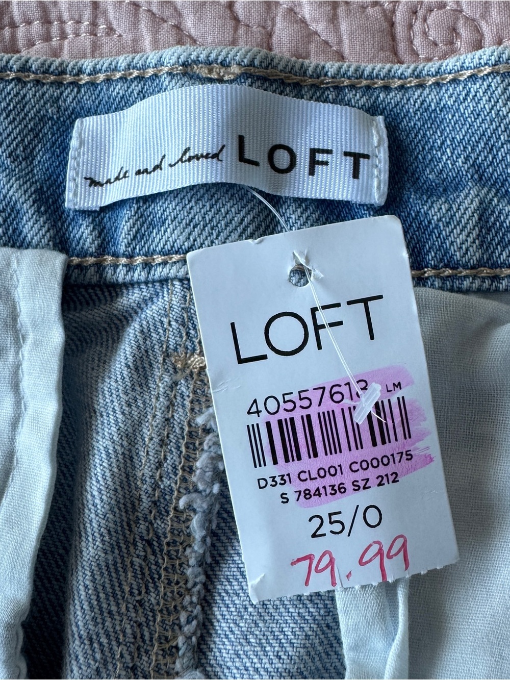 LOFT Palmer Denim Wide Leg Crop Pants Size 25 In Refined Blue - Picture 7 of 10